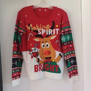 REINDEER CHRISTMAS SWEATER | Fun Christmas sweater | Ugly Christmas Sweater NWOT